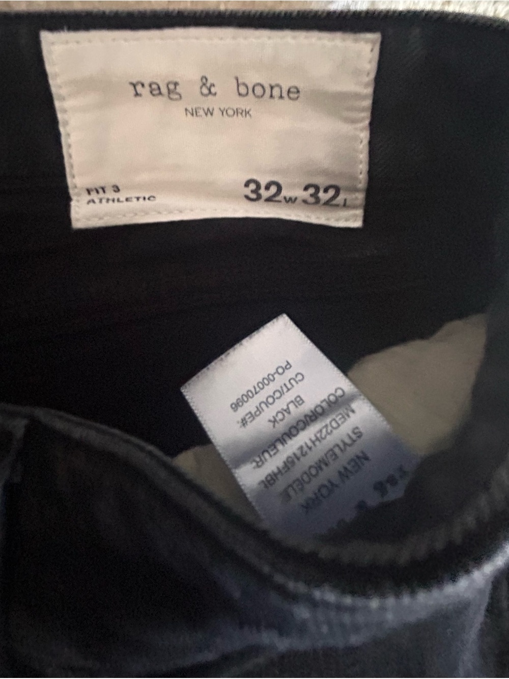 Rag & Bone Fit 3 Athletic Fit Black Jeans Men’s 32x32 Premium Stretch Denim - Picture 6 of 10